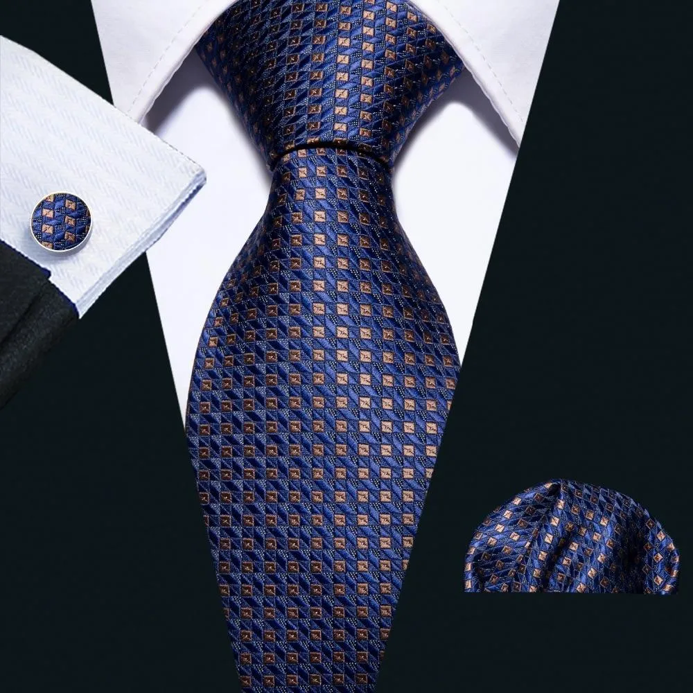 Men Woven Business Silk Tie Formal Wedding Necktie Set Gift