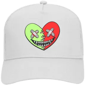 GLOW HEART BAWS : White Trucker Hat