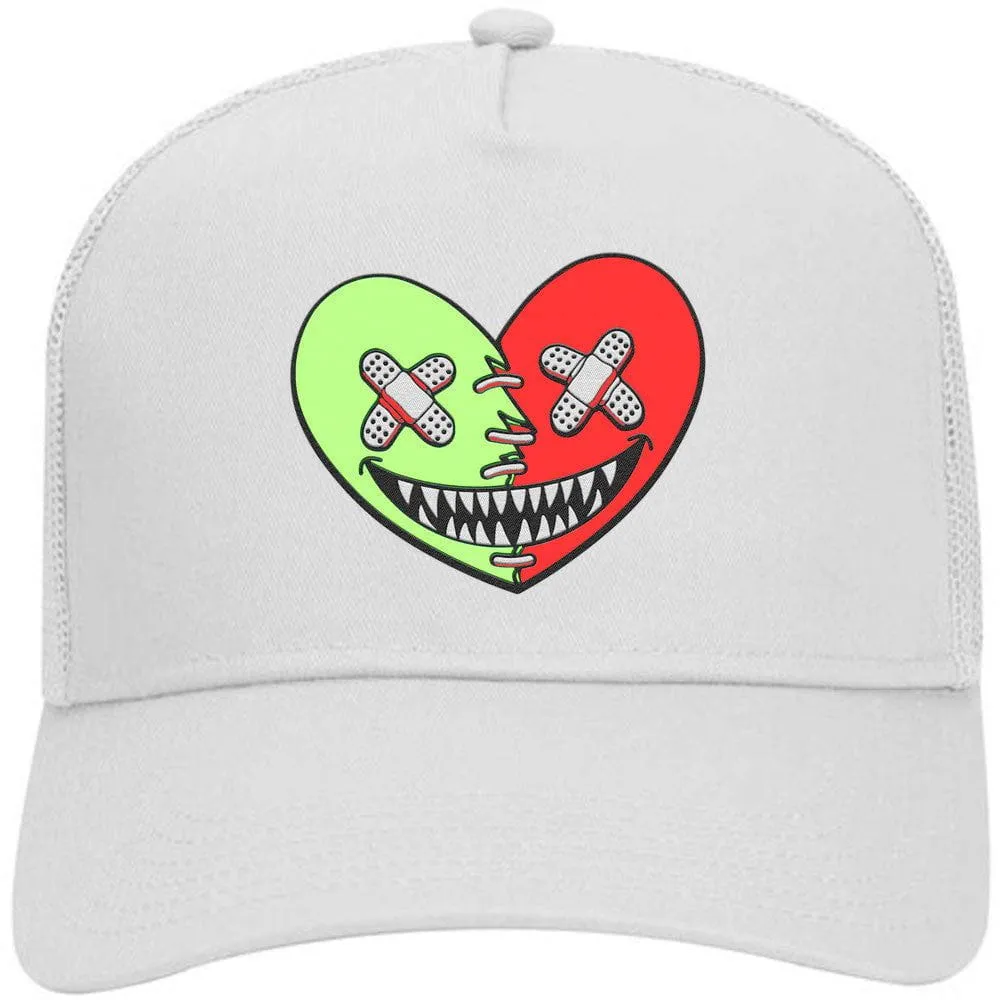 GLOW HEART BAWS : White Trucker Hat