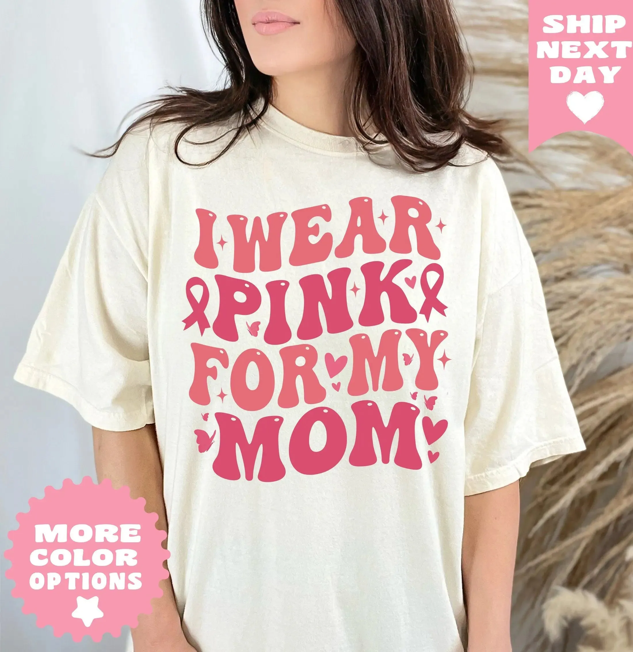 I Wear Pink For My Mom Shirt, Pink Ribbon Shirt, Breast Cancer Shirt, Cancer TShirt, Cancer Mom TShirt, Cancer Awareness, Cancer Support Tee