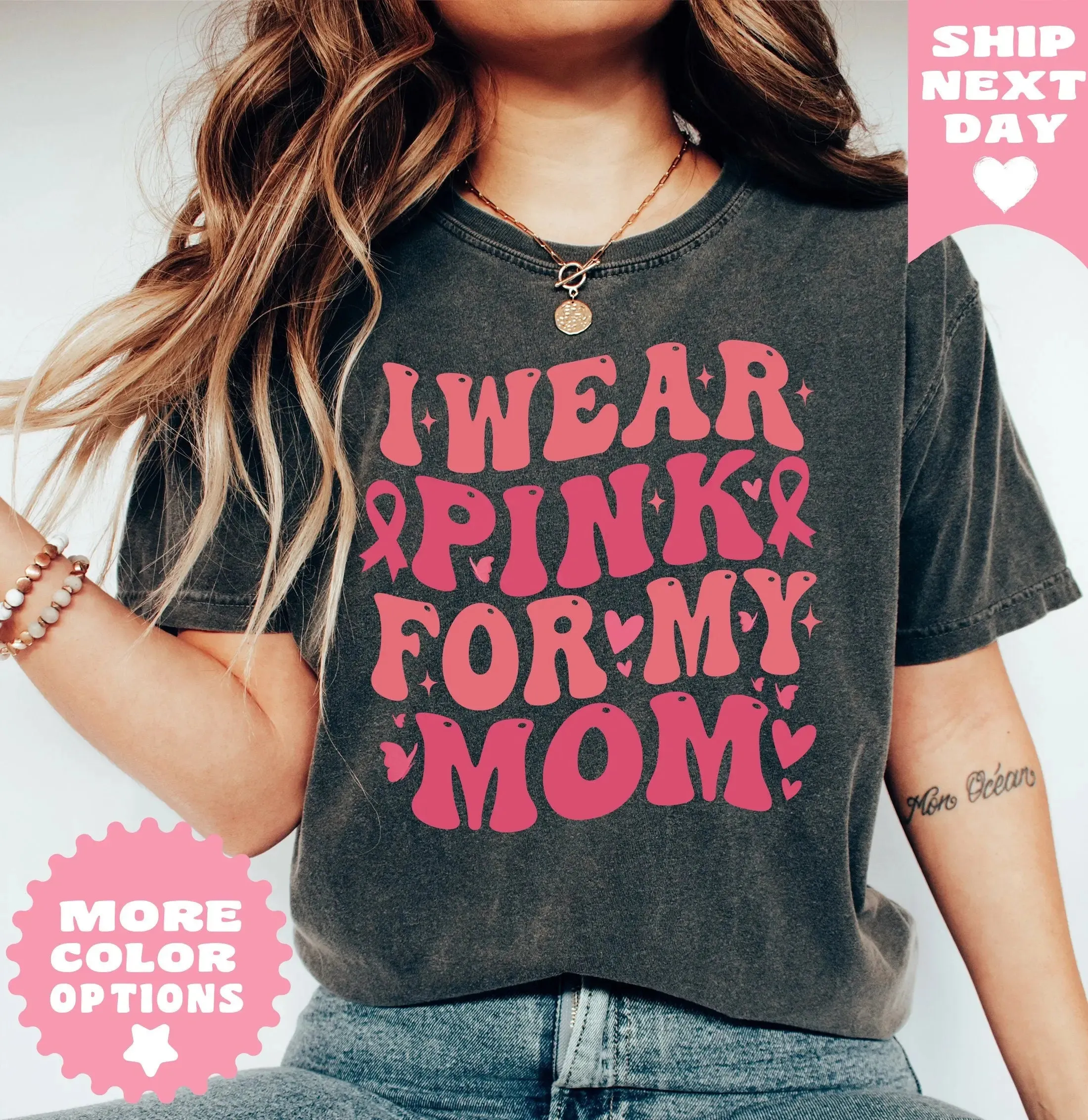 I Wear Pink For My Mom Shirt, Pink Ribbon Shirt, Breast Cancer Shirt, Cancer TShirt, Cancer Mom TShirt, Cancer Awareness, Cancer Support Tee