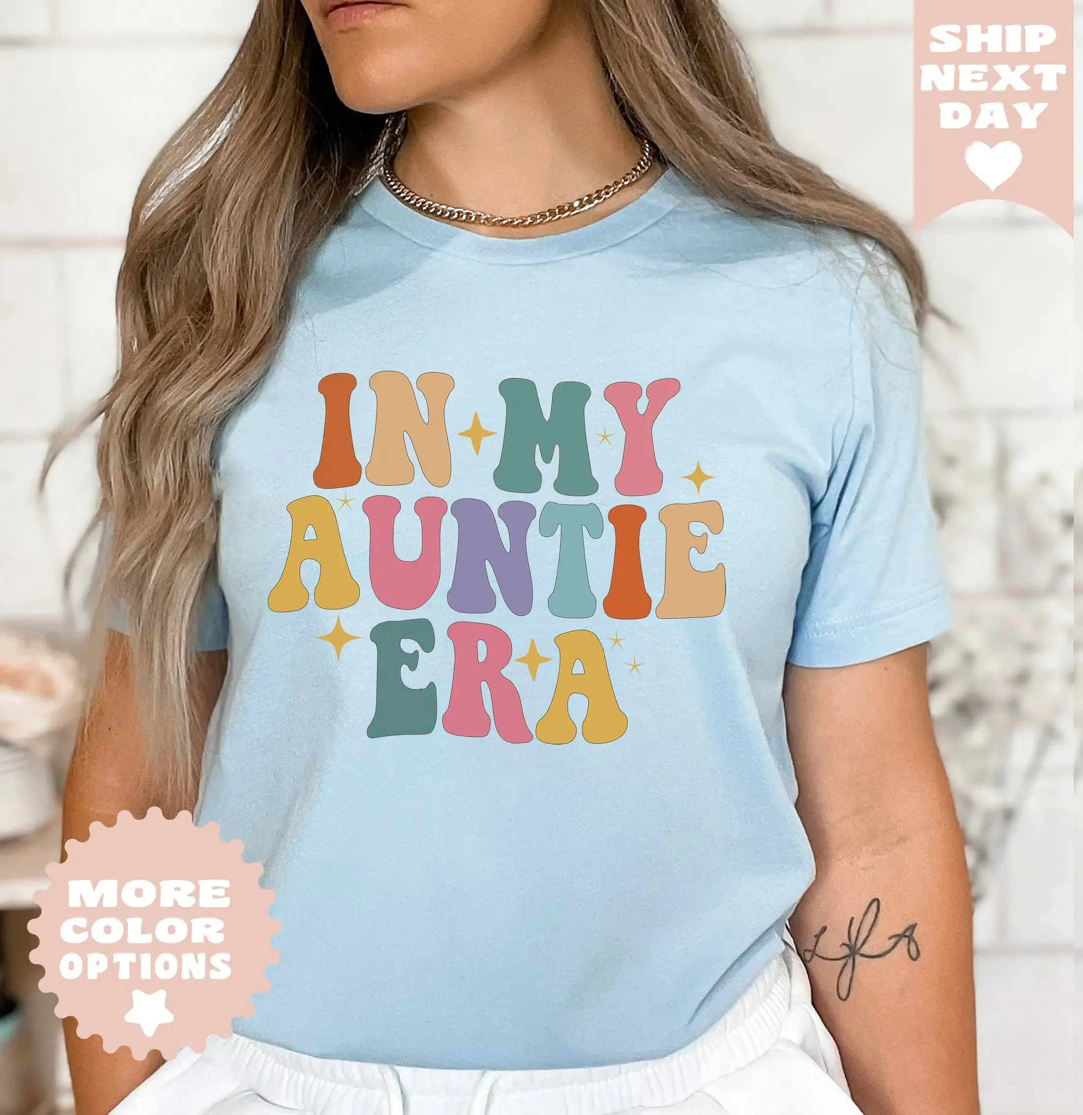 In My Auntie Era Groovy Shirt,Favorite Aunt Shirt, retro auntie, Aunt Gift from Niece, Cool Aunt Shirt ,Aunts Comfort Color Shirt