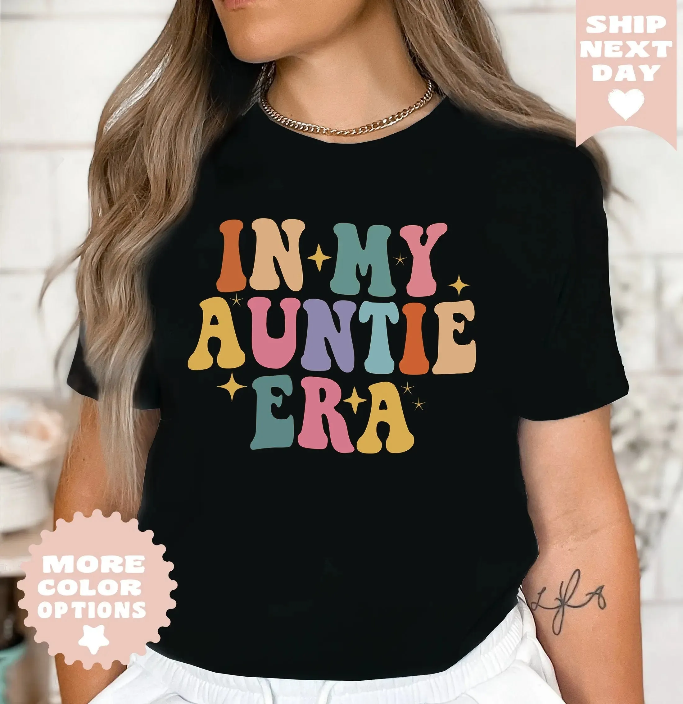 In My Auntie Era Groovy Shirt,Favorite Aunt Shirt, retro auntie, Aunt Gift from Niece, Cool Aunt Shirt ,Aunts Comfort Color Shirt