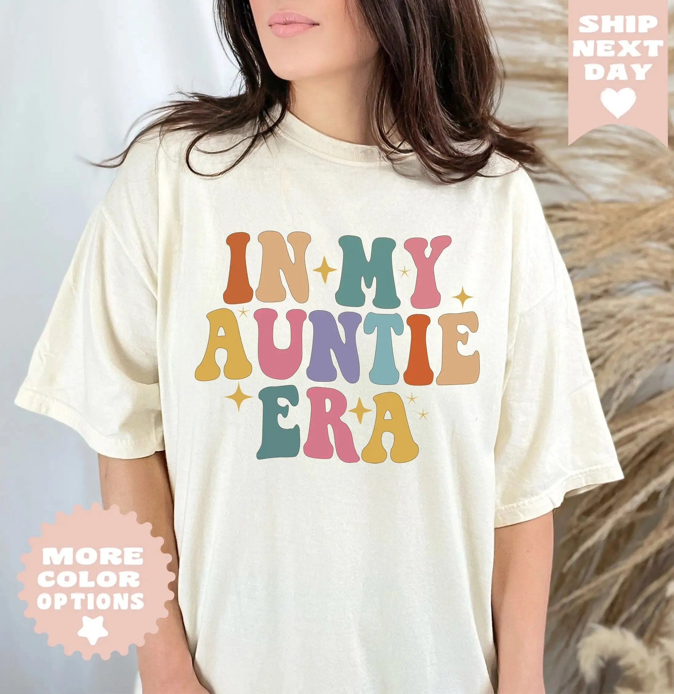 In My Auntie Era Groovy Shirt,Favorite Aunt Shirt, retro auntie, Aunt Gift from Niece, Cool Aunt Shirt ,Aunts Comfort Color Shirt