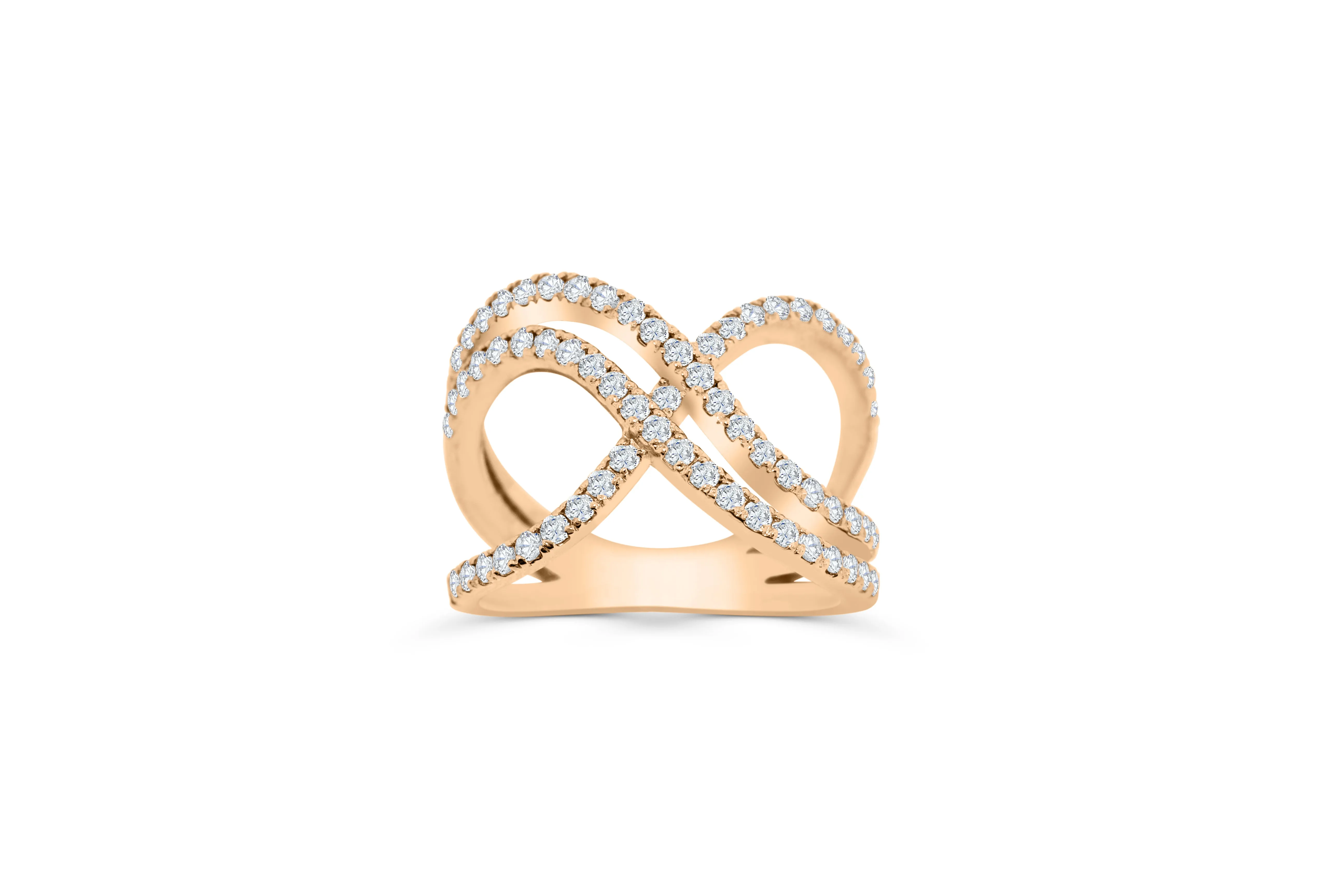 Interlocked Double Infinity Diamond Band 0.83 ct tw Round-cut 14K Rose Gold BAN022