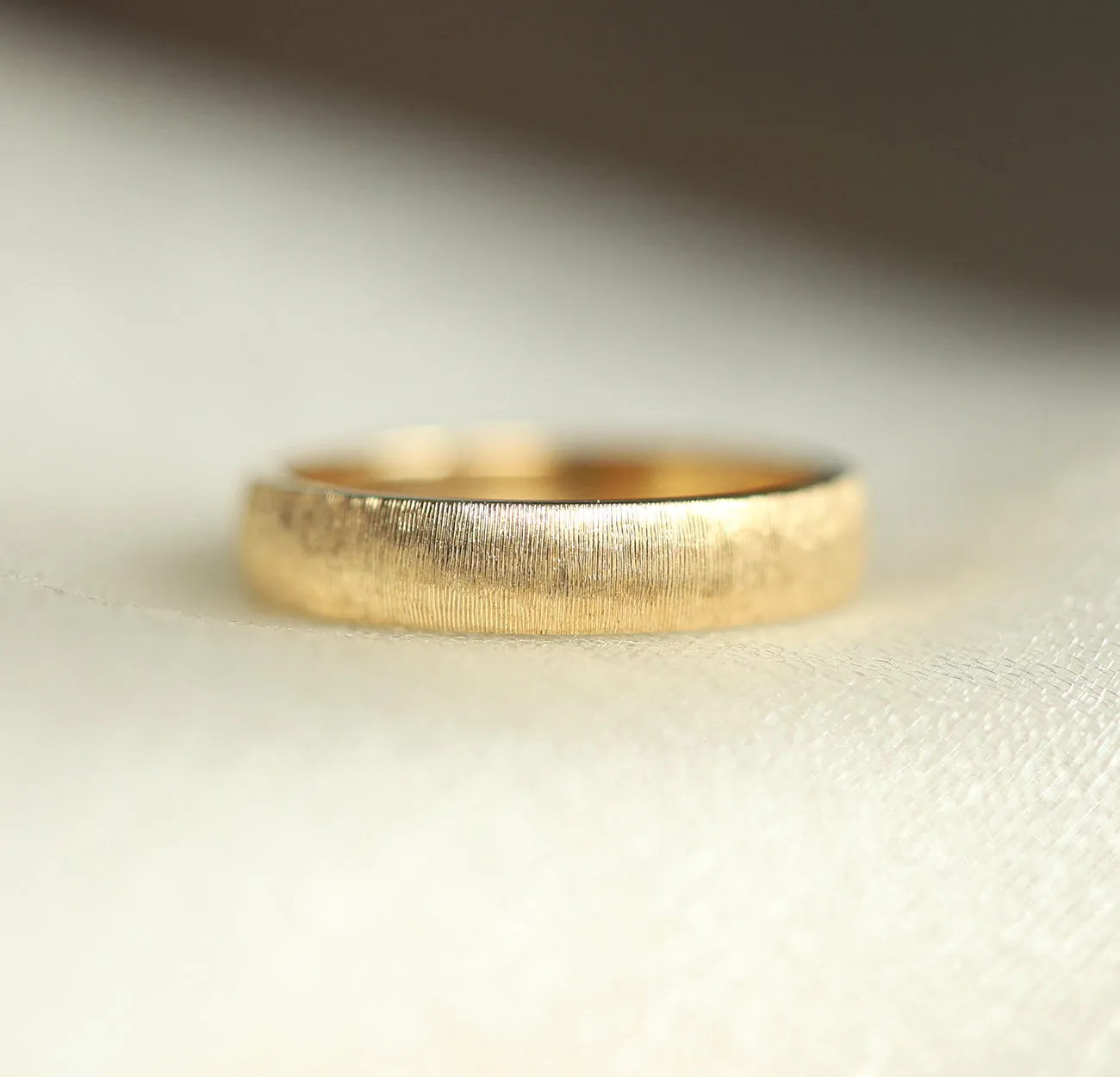 June Brushed 6Mm Wide Gold Wedding Band Mens, 14K/ 18K Gold Ring Unique Promise Ring, Womens Band Unisex