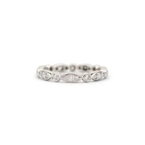 Ladies 18K White Gold Eternity Diamond Wedding Band