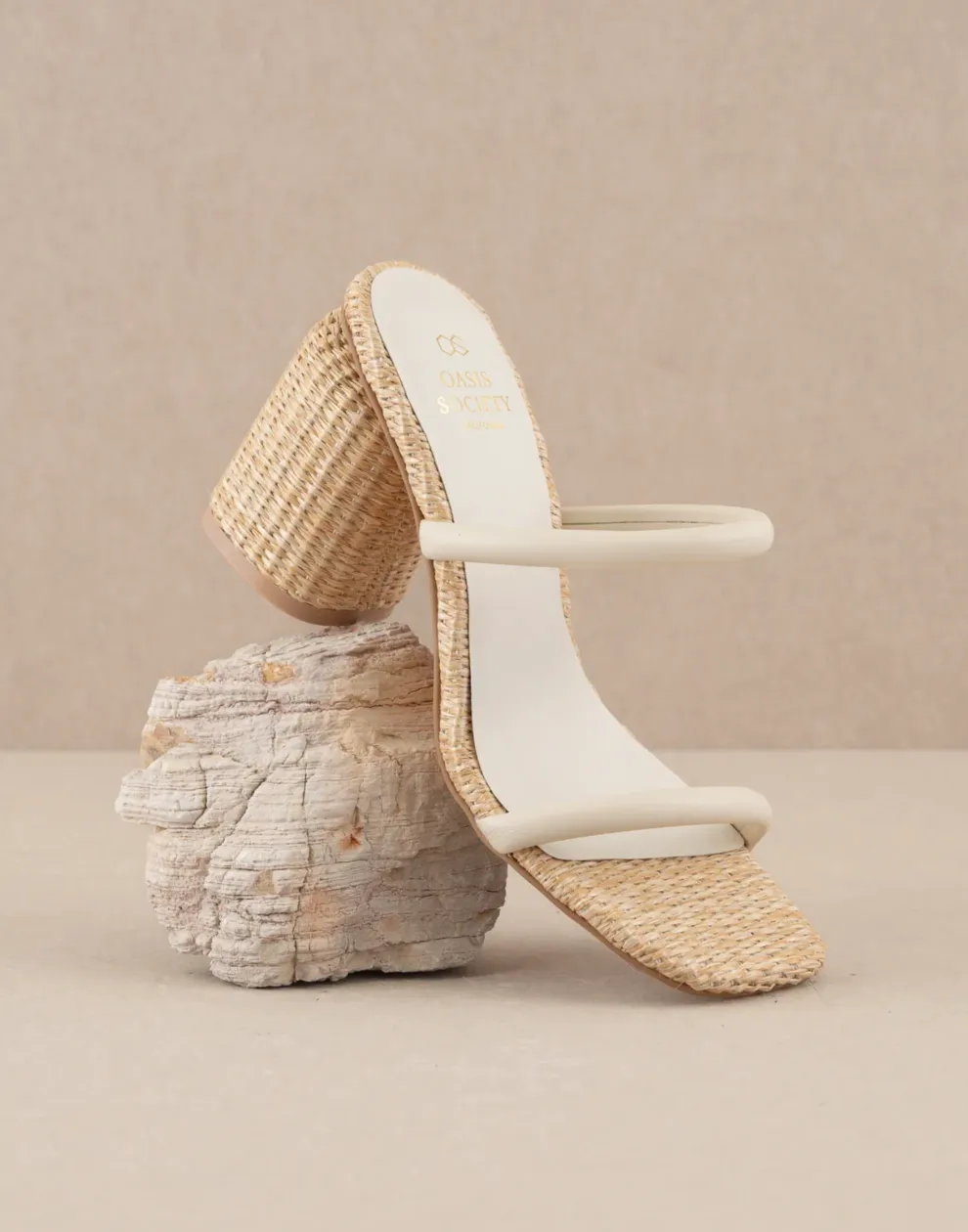 Margaret Rattan Heels - Beige