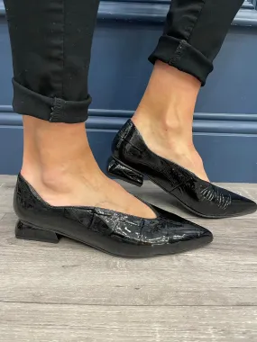 Marian Black Patent Flats