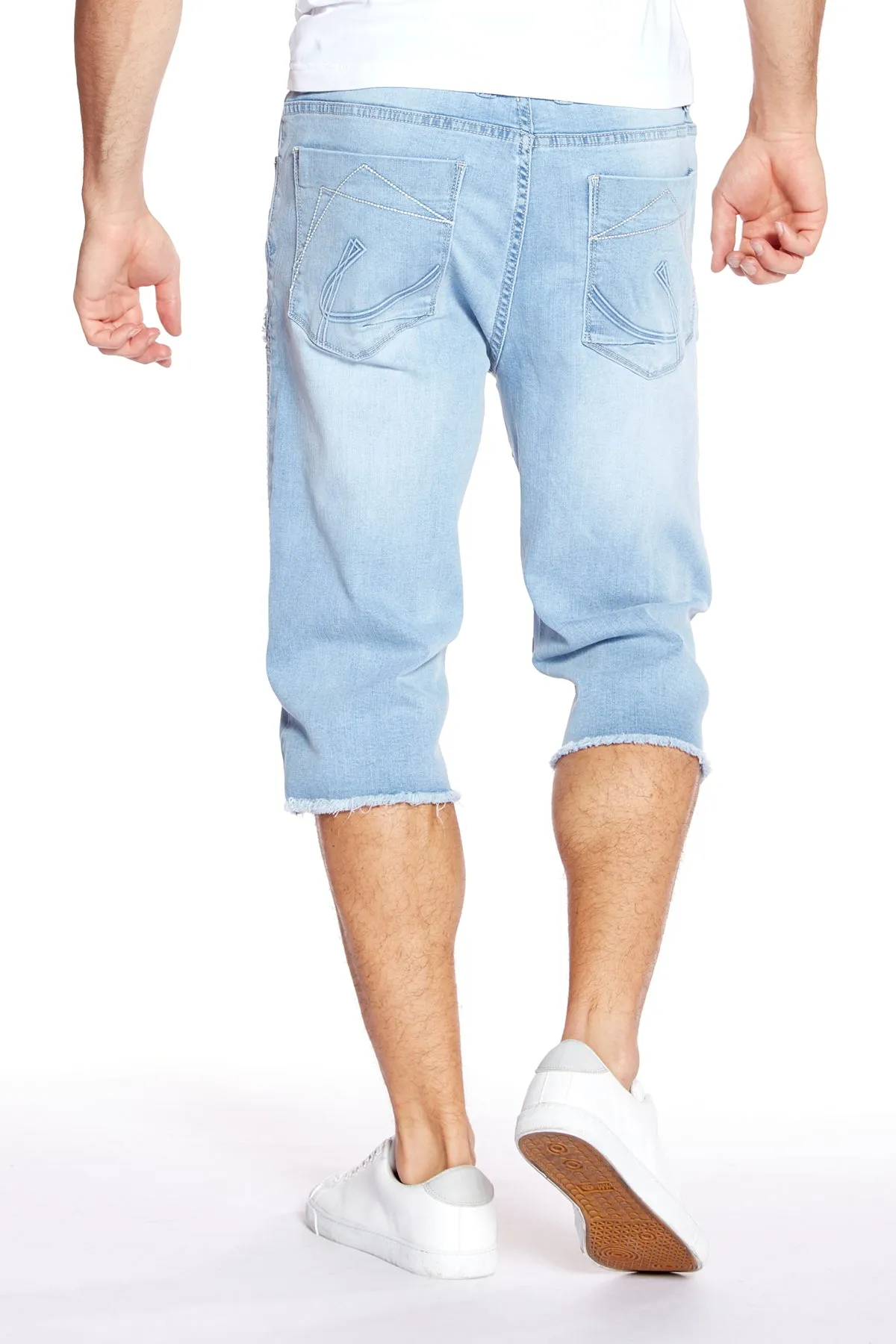 Men's Capri Shorts - Blue Bleach