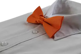 Mens Matt Solid Plain Orange Colour Bow Tie