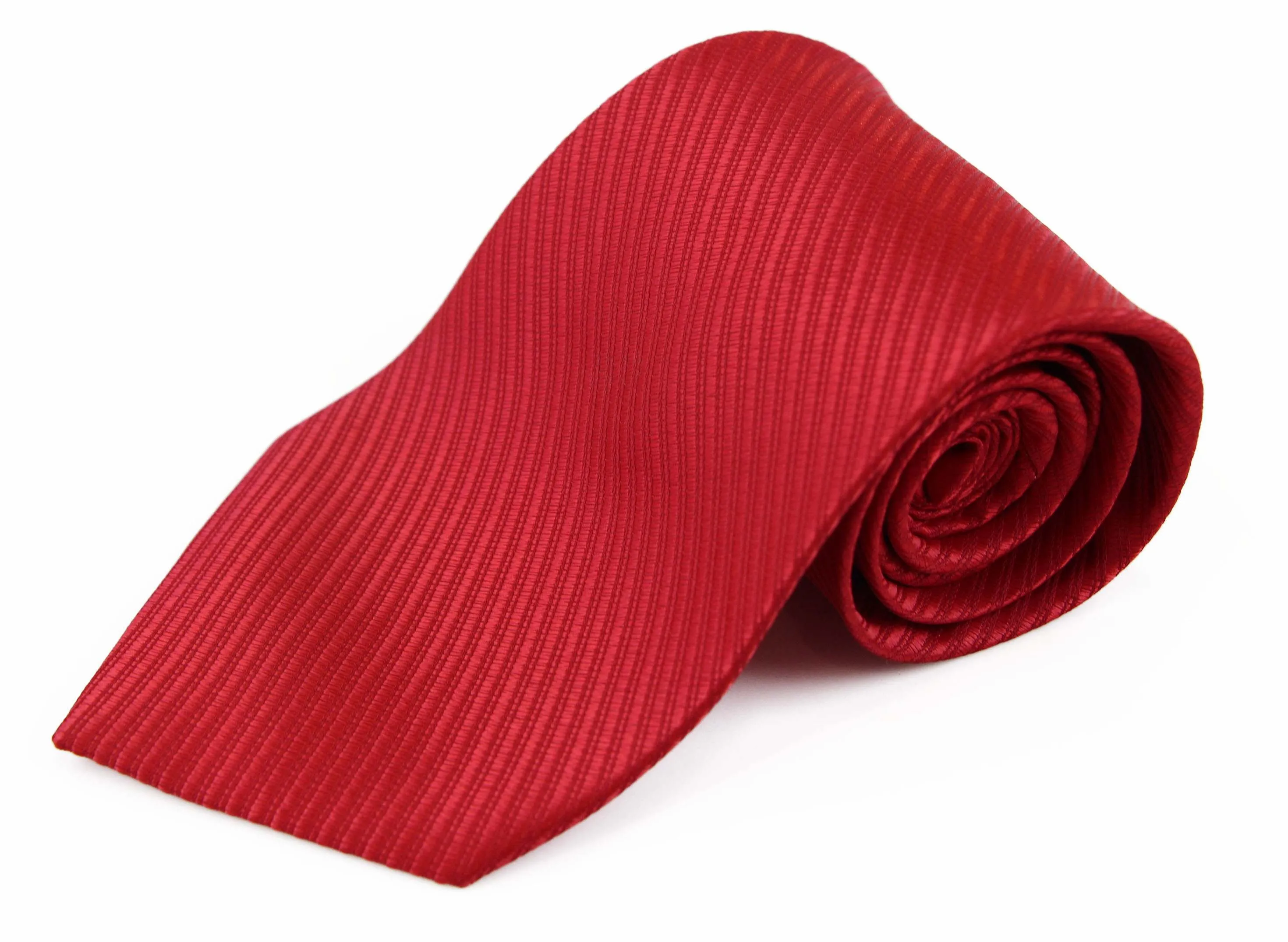 Mens Red Striped 10cm Classic Neck Tie