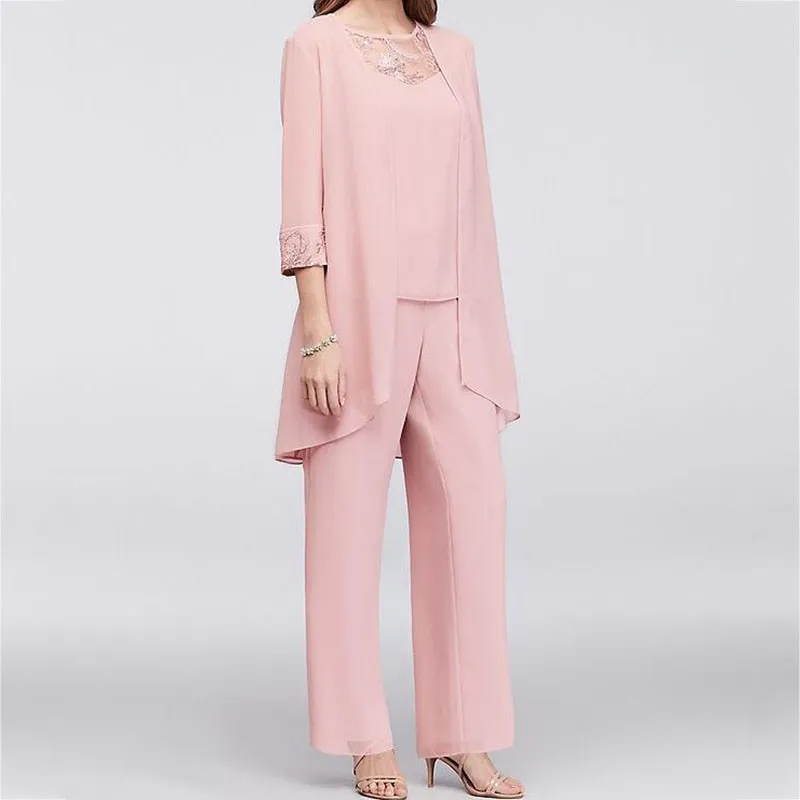 Mesh Top Pant Suits