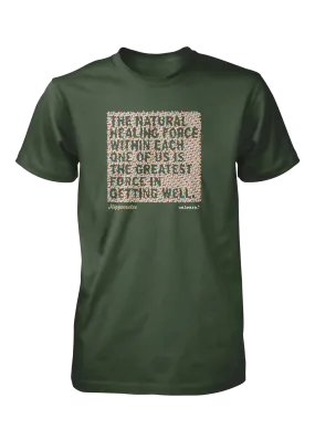 Natural Healing - Relaxed Fit Olive Green T-Shirt