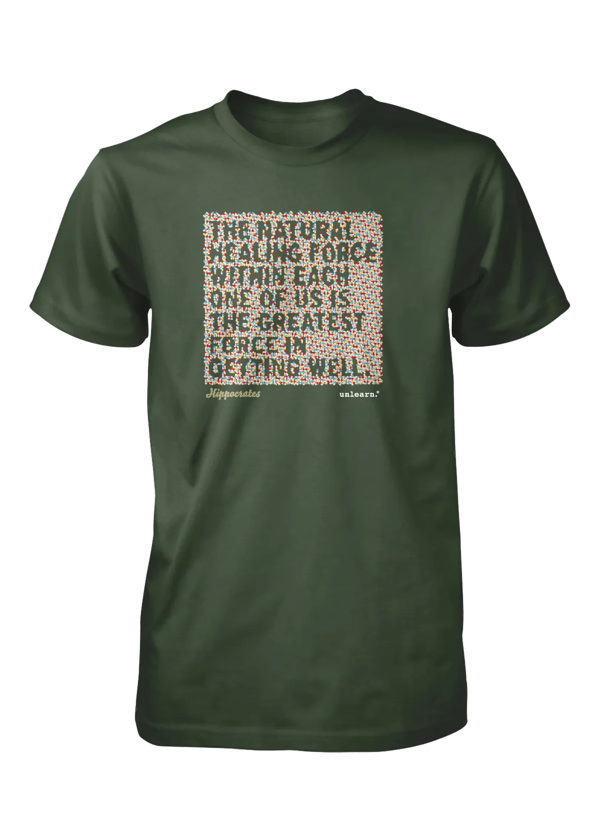 Natural Healing - Relaxed Fit Olive Green T-Shirt