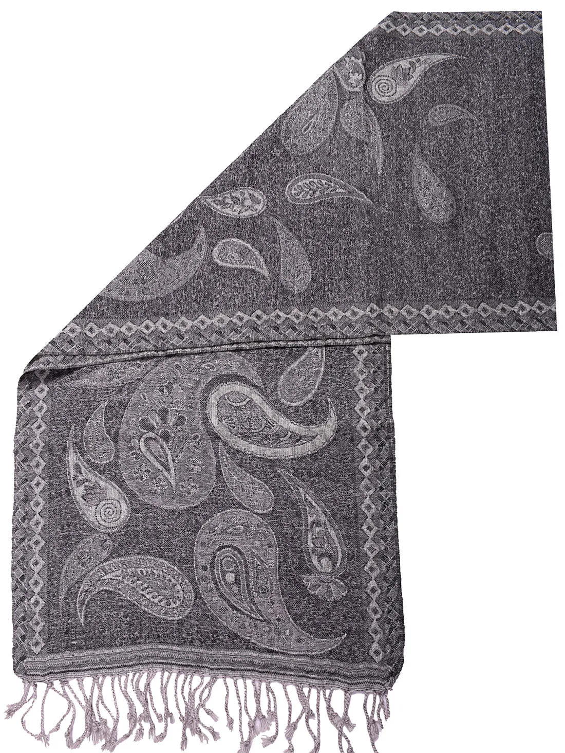 Neck Scarf Muffler Paisley Wool Unisex Men's Women's Gift (64 x 13 inches)