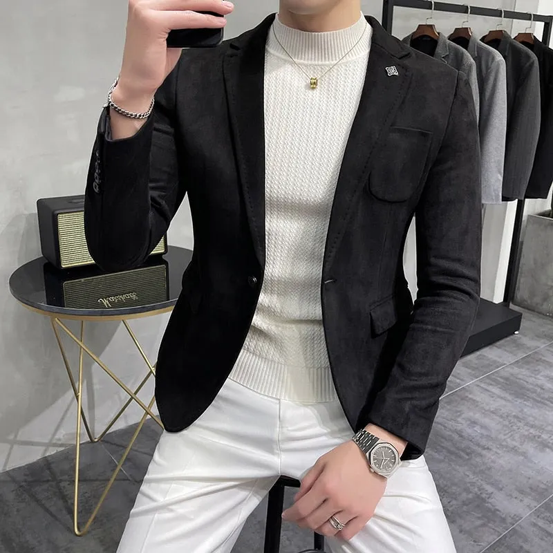 Men Casual Slim Blazer Hombre Suit