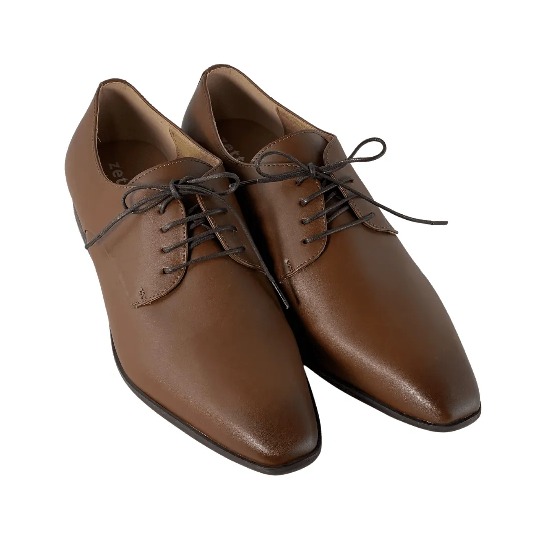 'Nero' Men's Vegan Derby Shoe by Zette Shoes - Cognac