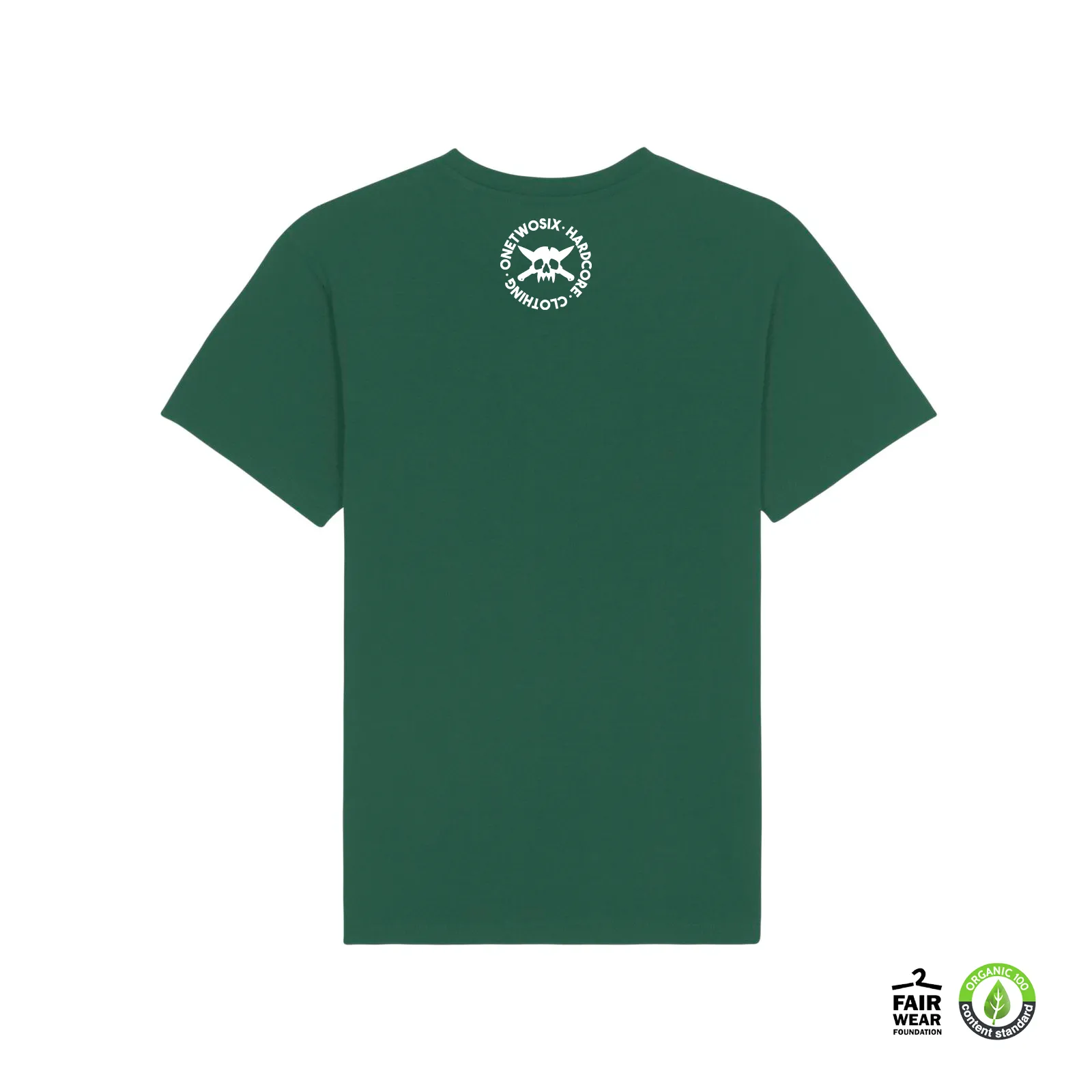 OneTwoSix Hardcore Clothing  T-Shirt (Bottle Green / Organic Cotton )