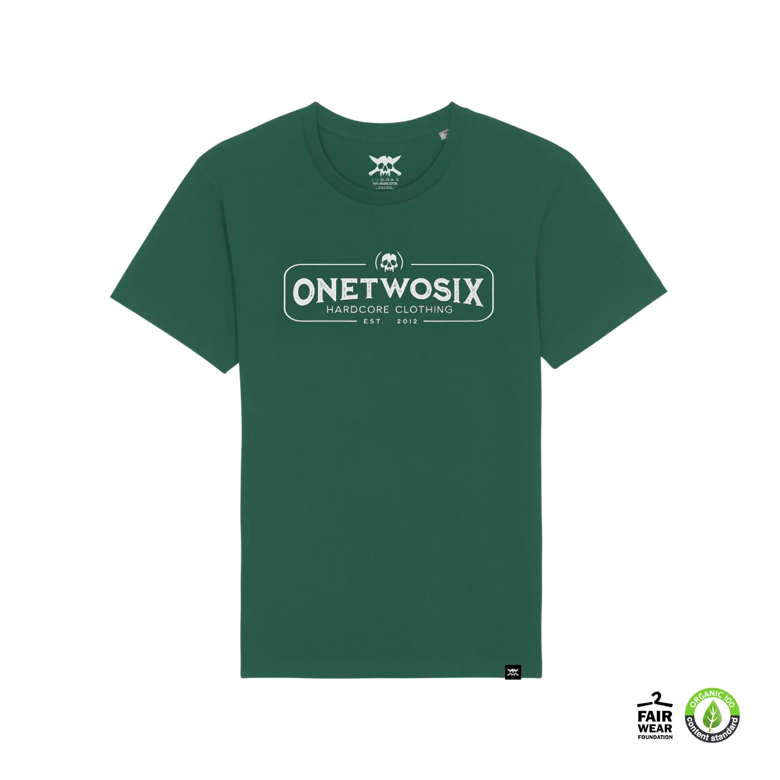 OneTwoSix Hardcore Clothing  T-Shirt (Bottle Green / Organic Cotton )