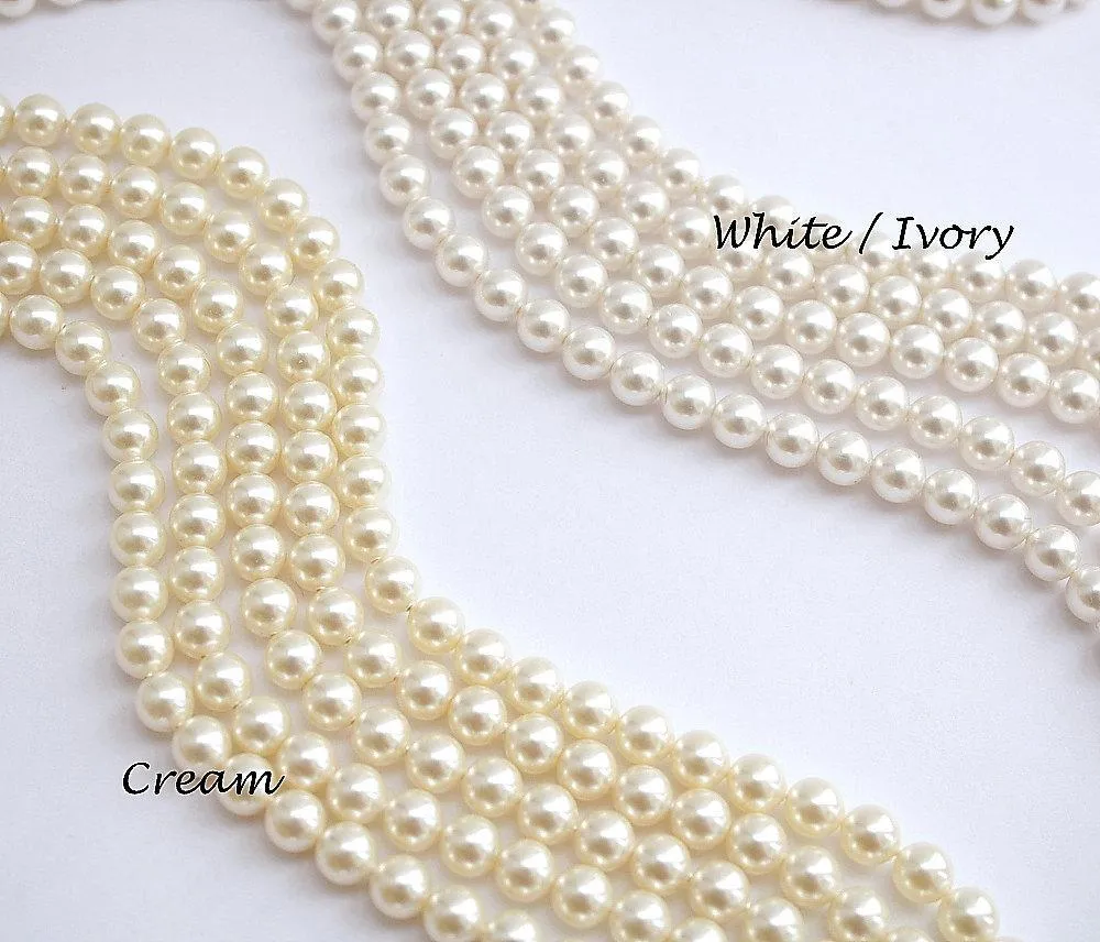 Pearl Strand & Crystal Gold Necklace for Wedding with Backdrop-Katie