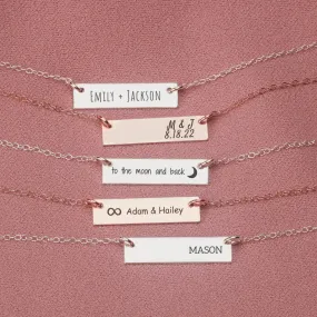 Personalized Couples Bar Necklace