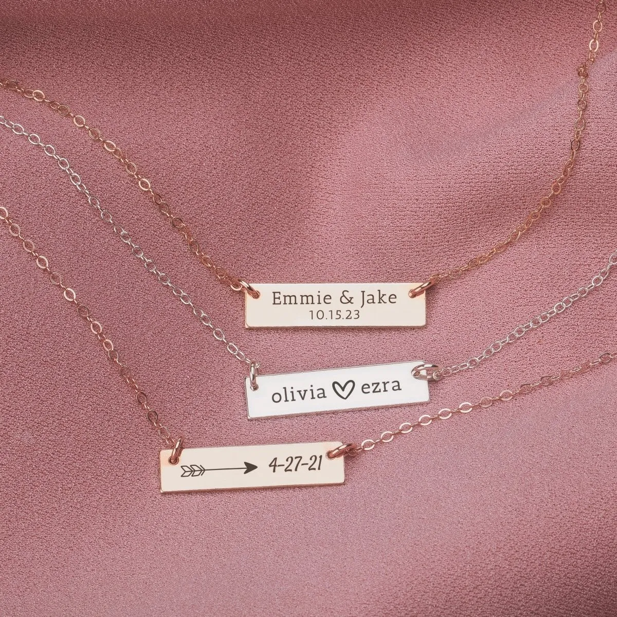 Personalized Couples Bar Necklace