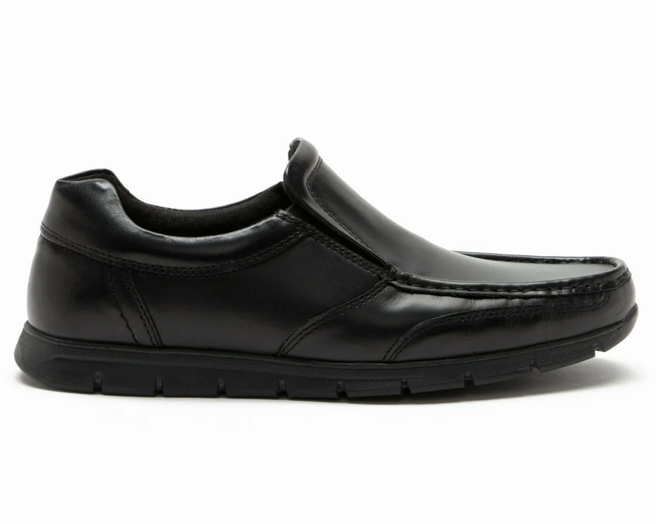 Red Tape Dalton Leather Slip On Shoes Black