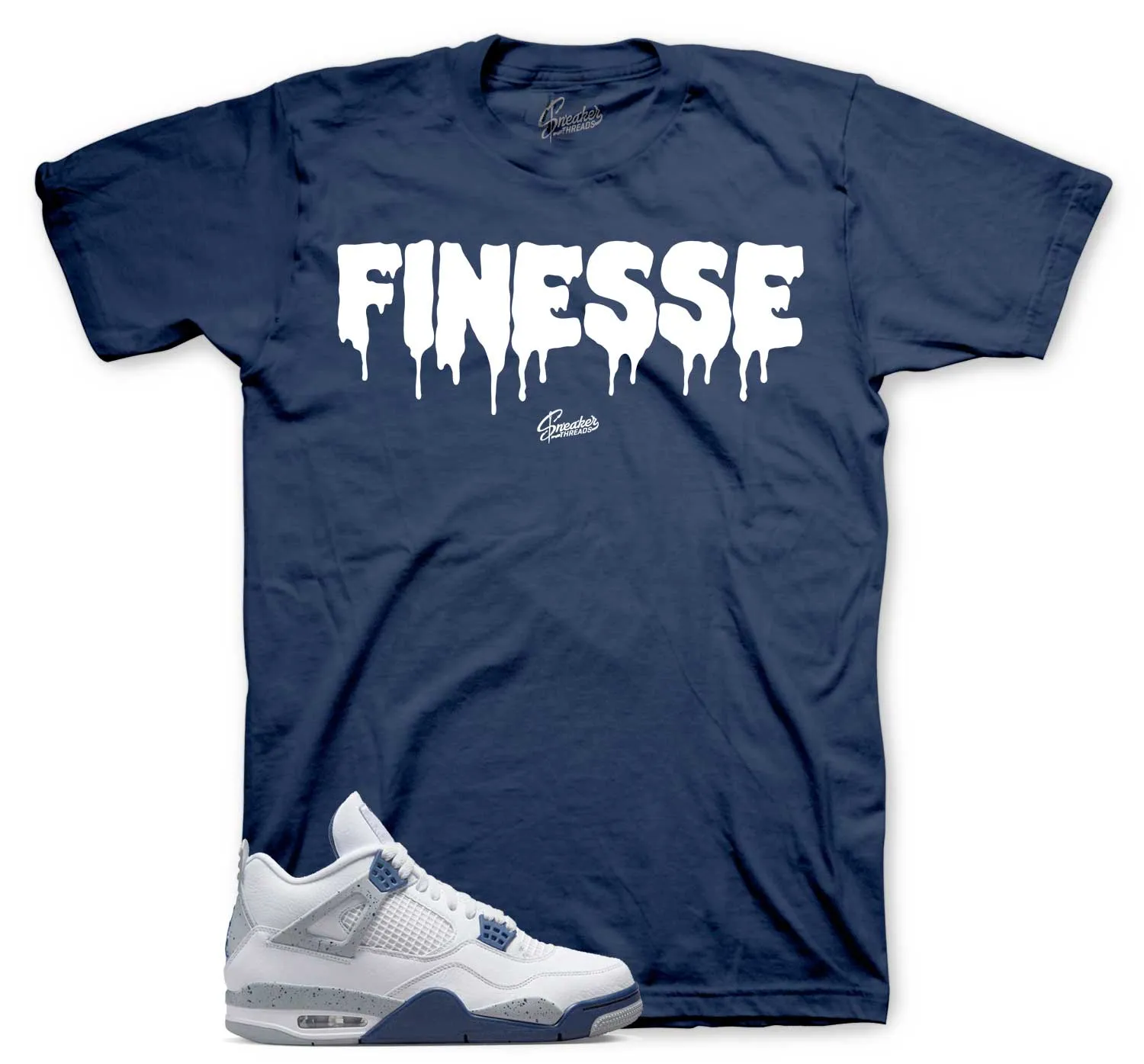 Retro 4 Midngiht Navy Shirt - Finesse - Navy