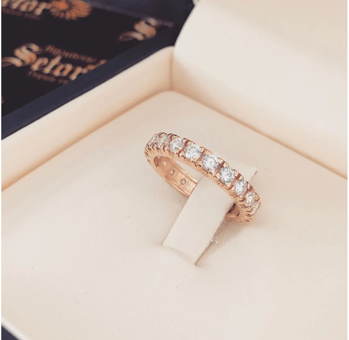 Rose gold eternity ring