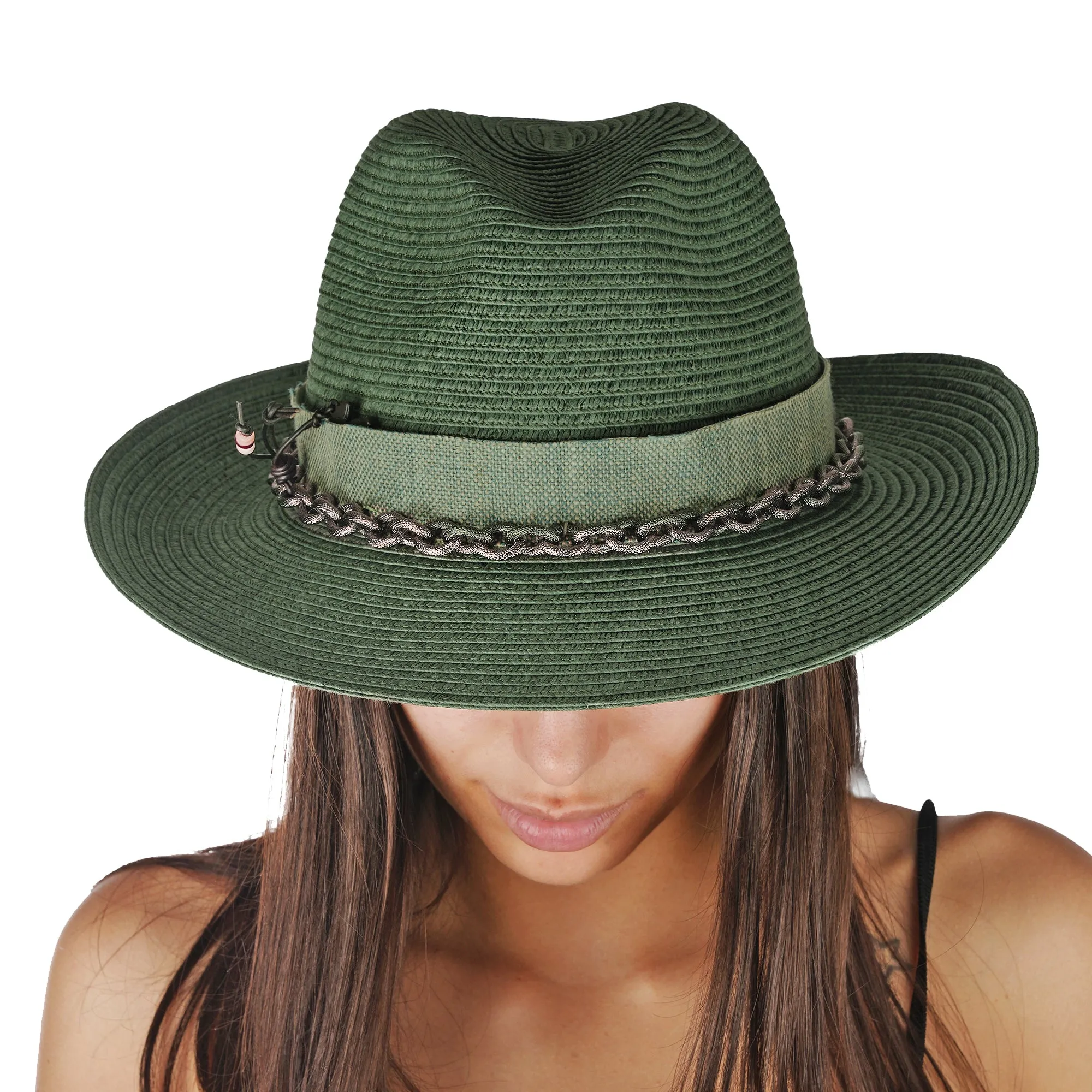 Spring Hat Natural Cellulose Green