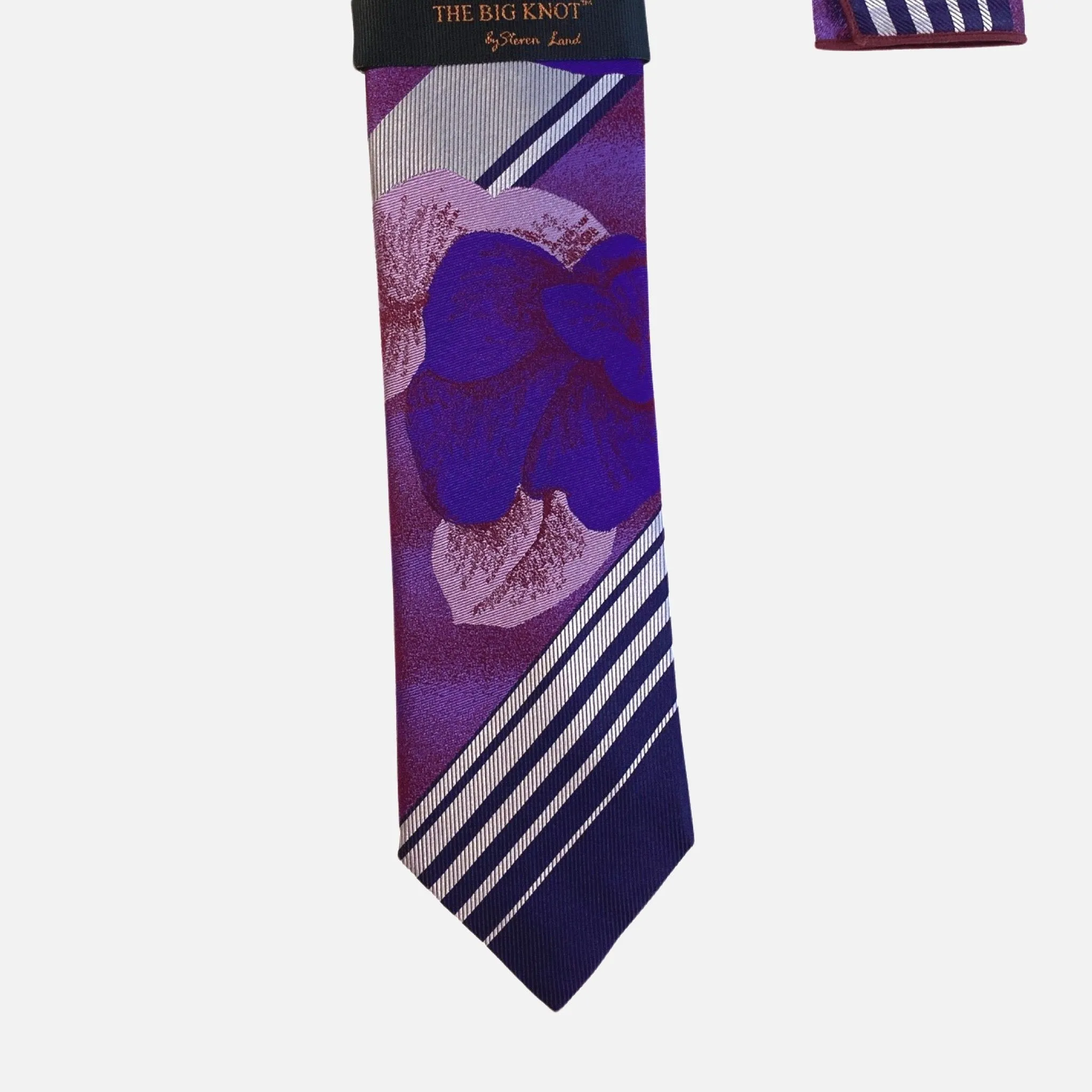 Steven Land “BW2434” Magenta Silk Tie and Hanky