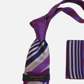 Steven Land “BW2434” Magenta Silk Tie and Hanky