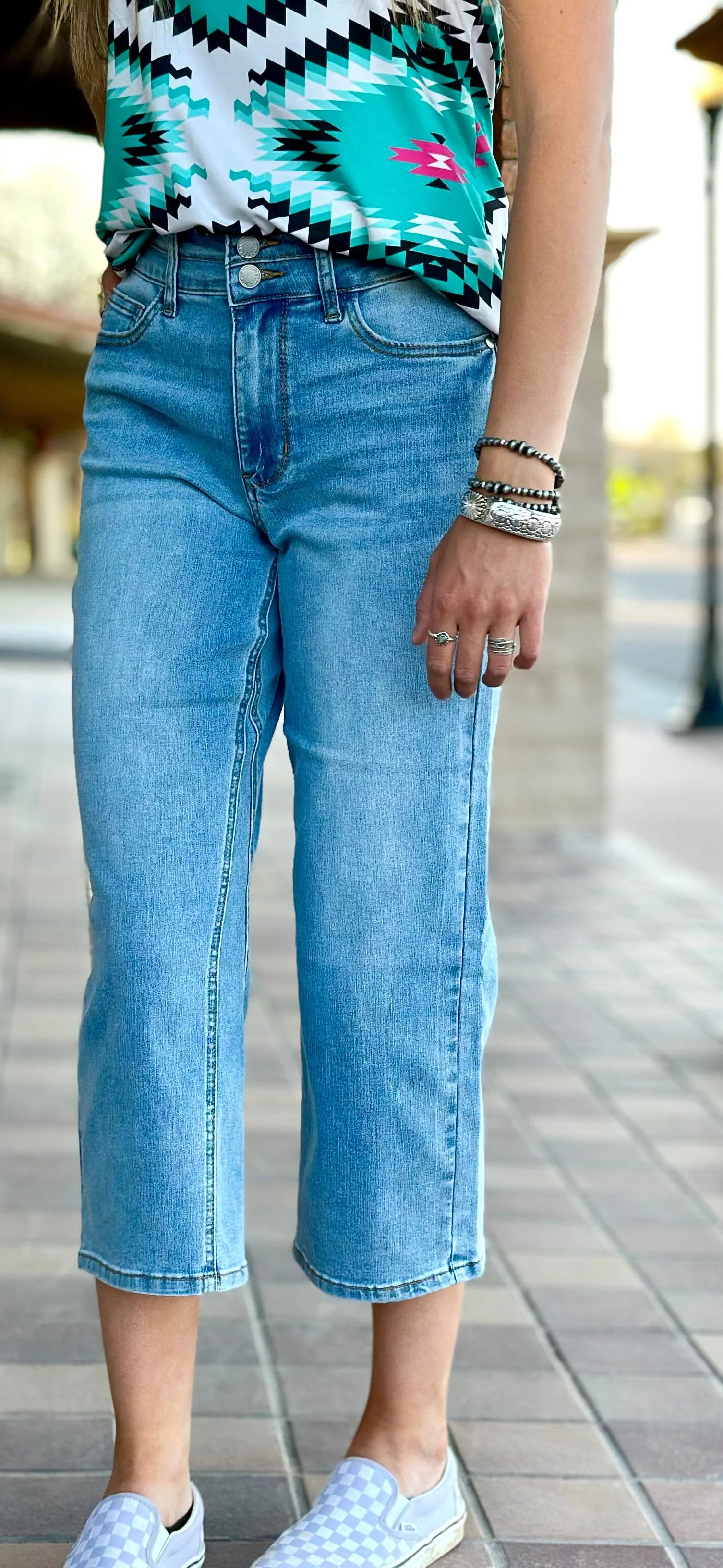 The Judy Blue Wide Leg Ankle Crop Denim