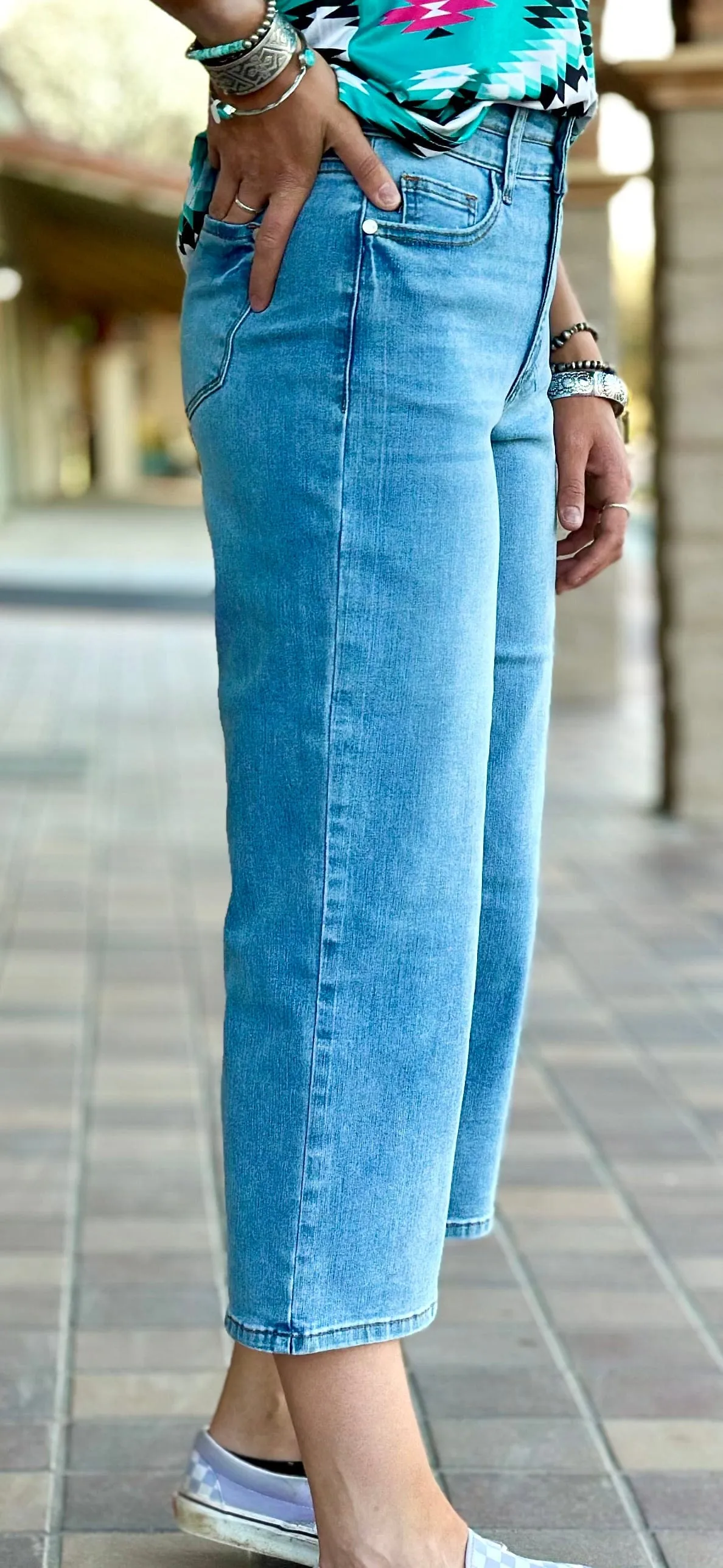 The Judy Blue Wide Leg Ankle Crop Denim