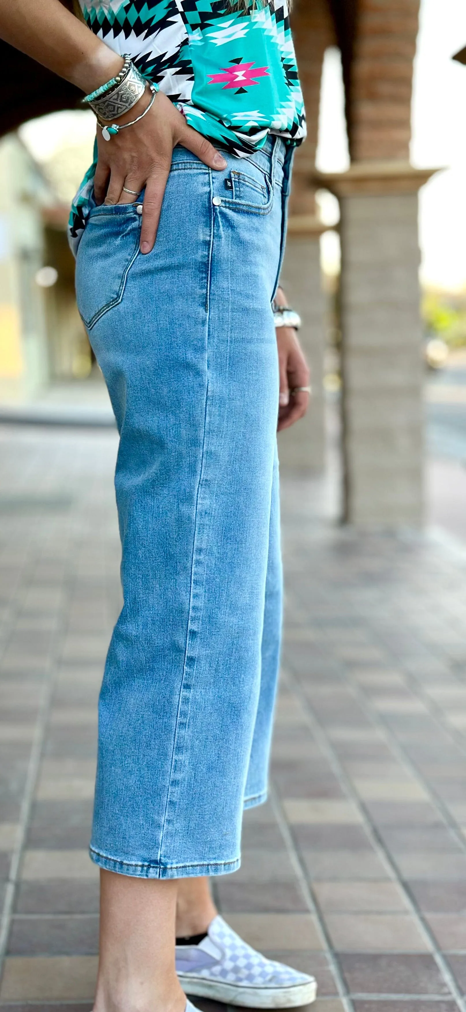 The Judy Blue Wide Leg Ankle Crop Denim