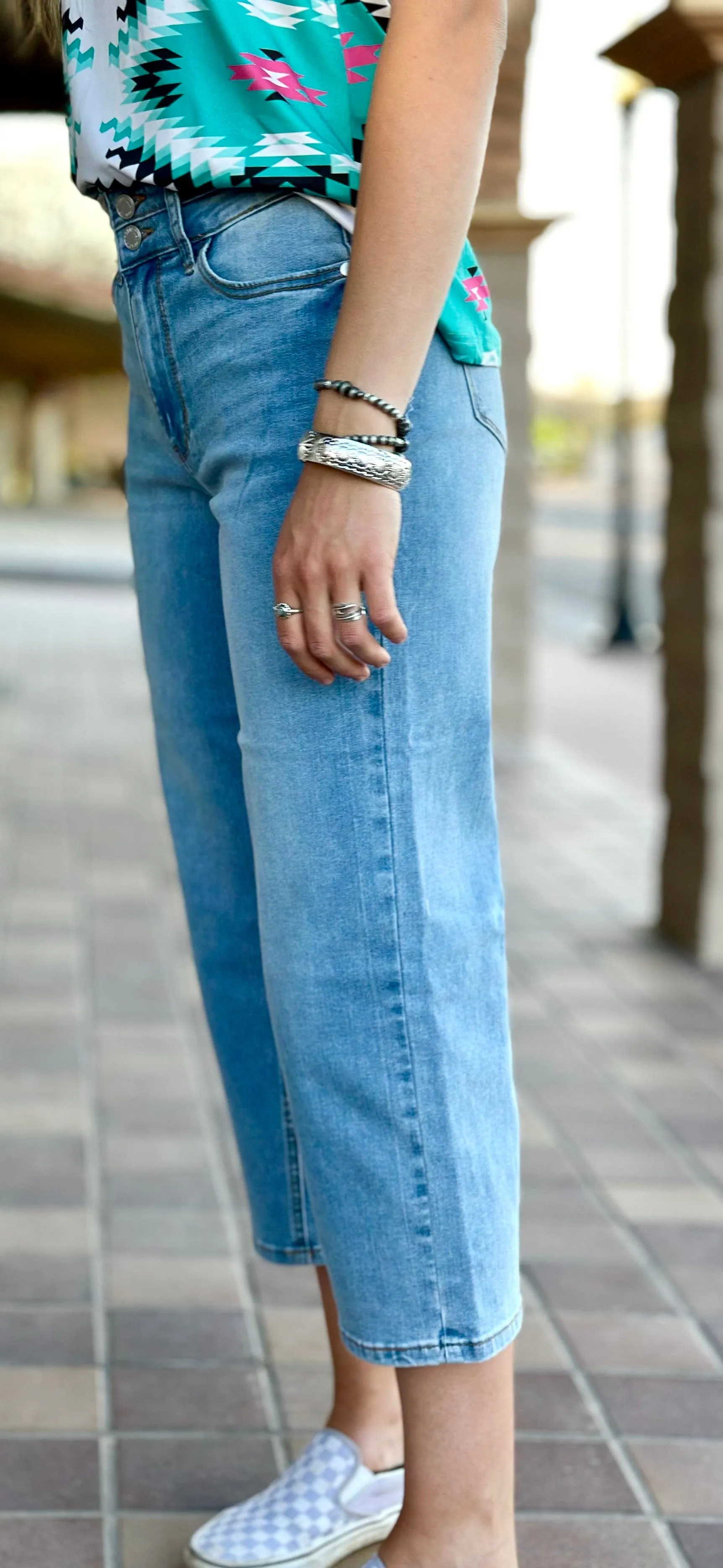 The Judy Blue Wide Leg Ankle Crop Denim