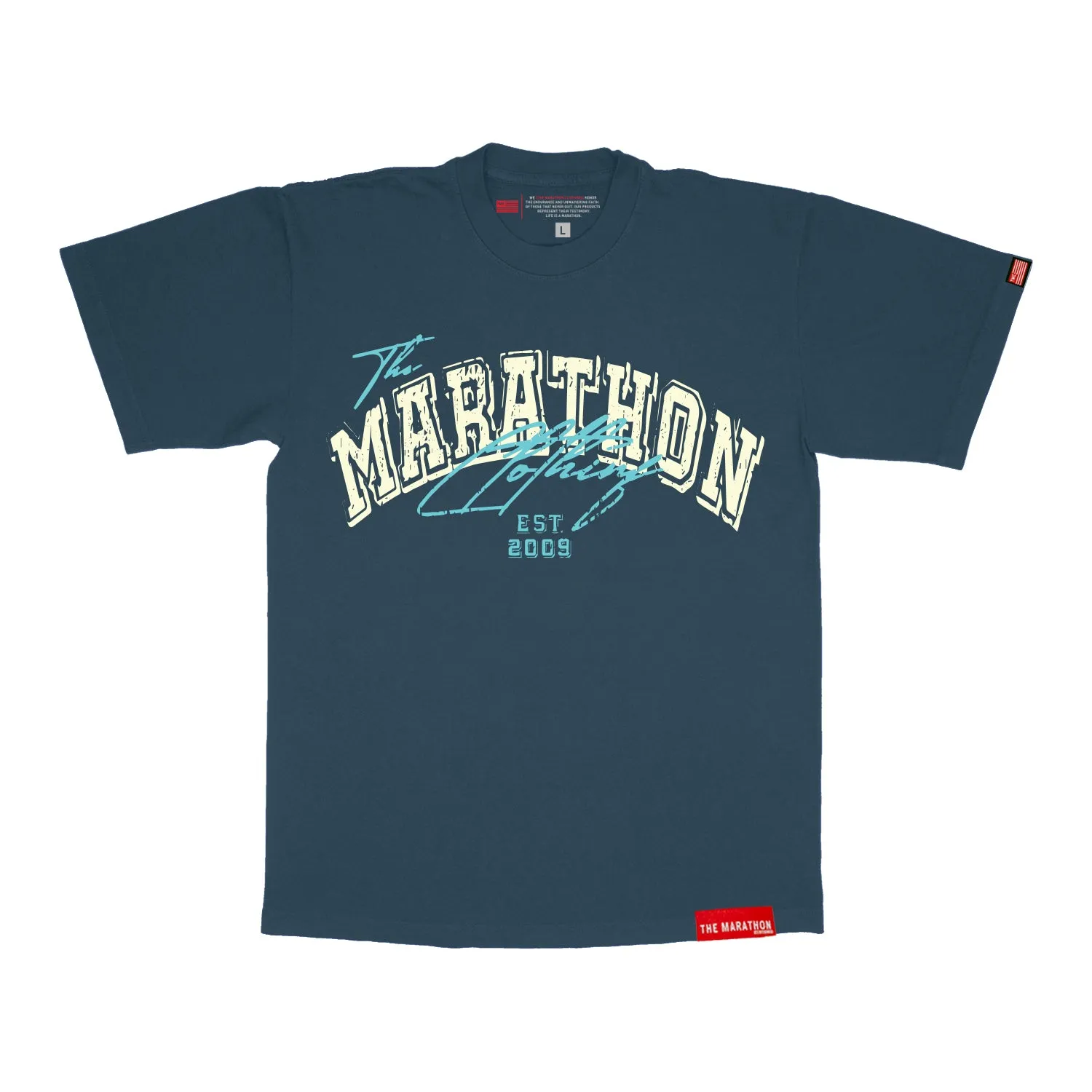 The Marathon Clothing Arch & Script T-Shirt - Dark Teal