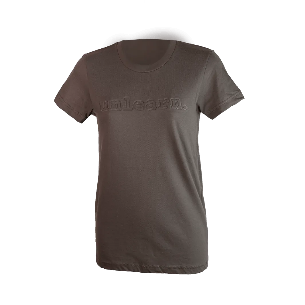 unlearn. Embossed Logo - Women's Fitted T-Shirt