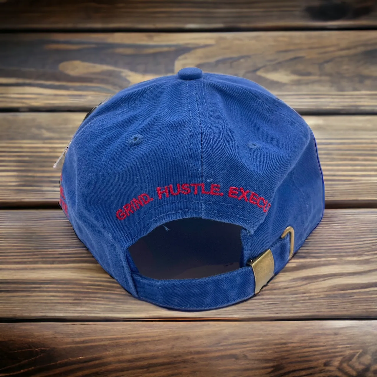 US Cotton Grind Hustle Excute Dad Hat (Blue) / 2 for $15