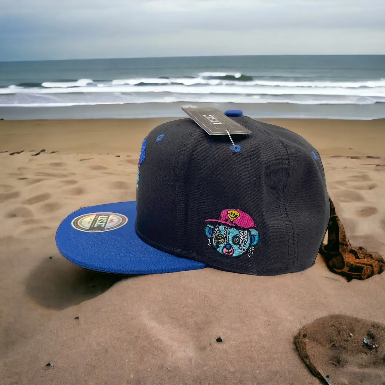 US Cotton Selfmade Snapback Hat (Black/Blue) / 2 for $15