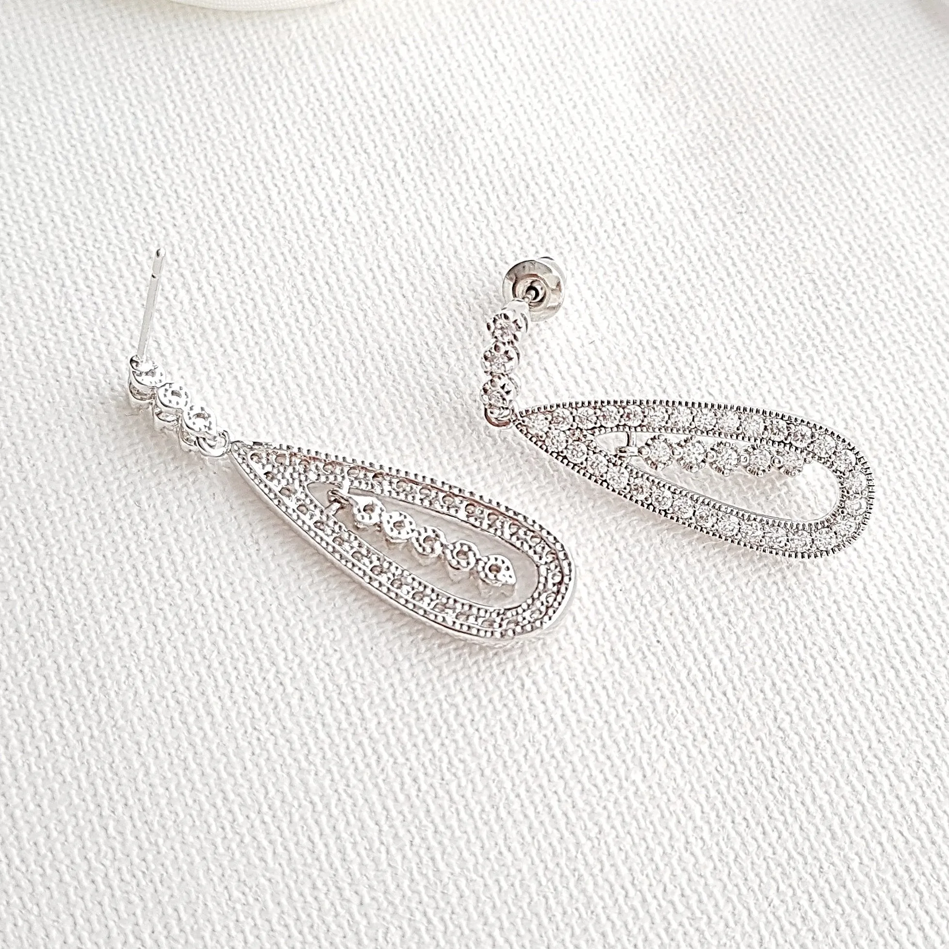 Wedding Drop Earrings-Christy