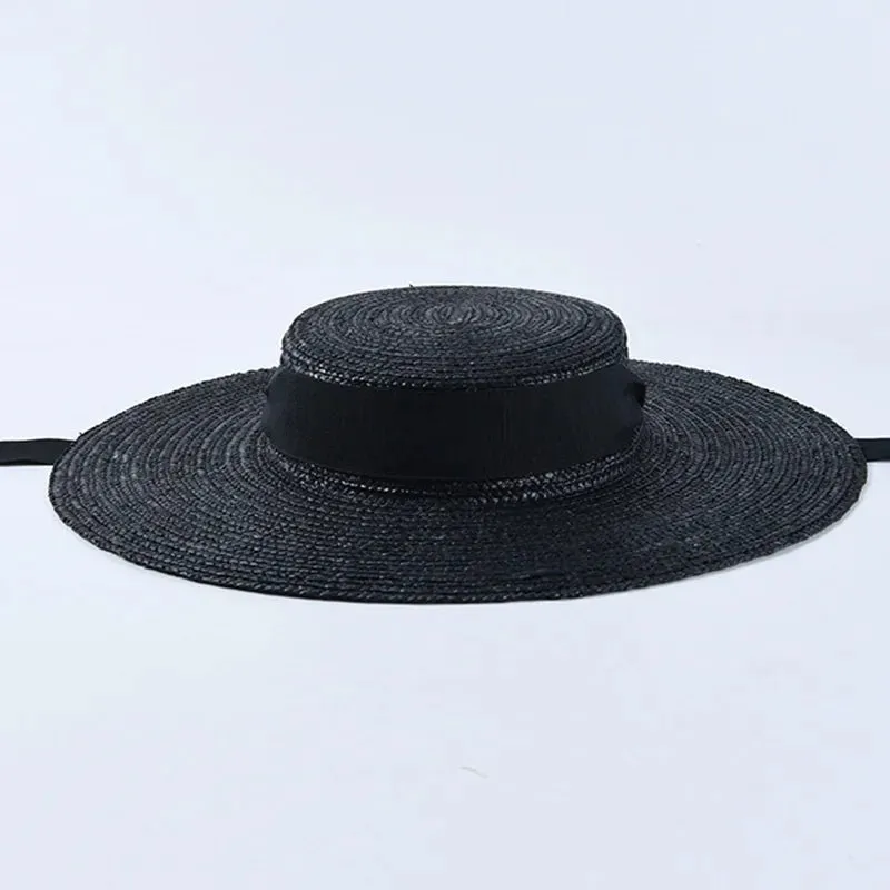 Wide Brim Straw Boater Hat