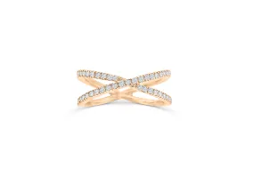 X Cross Diamond Band 0.39 ct tw Round-cut 14K Rose Gold BAN020